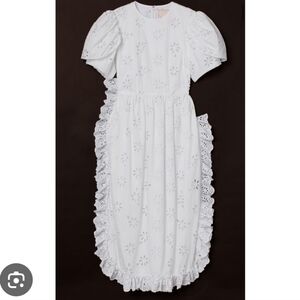 NWT Simone Rocha × H&M Eylet white dress with puff sleeves Cinch Waist